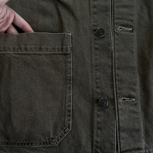 Beige Oversized Denim Jacket Unisex XL + Matching Shorts - Picture 5 of 13